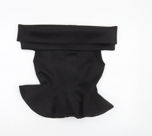 Womens UK Size 10 Cari's Closet Black Wrap Blouse