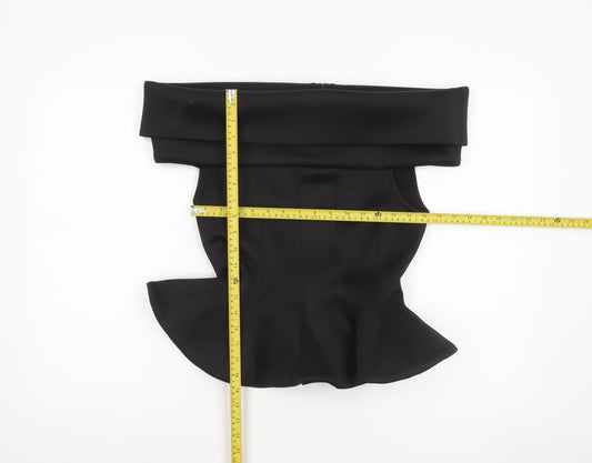 Womens UK Size 10 Cari's Closet Black Wrap Blouse