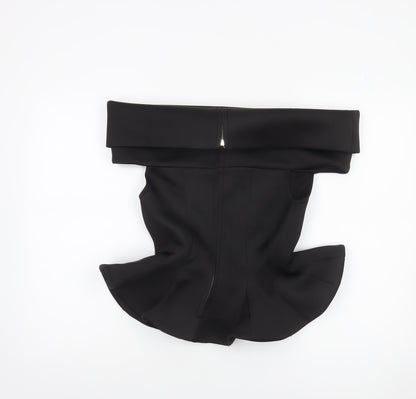 Womens UK Size 10 Cari's Closet Black Wrap Blouse