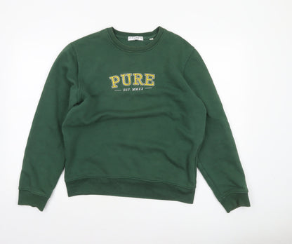 Womens UK Size S Pure Green Pullover Sweatshirt