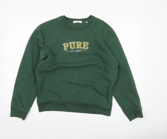 Womens UK Size S Pure Green Pullover Sweatshirt