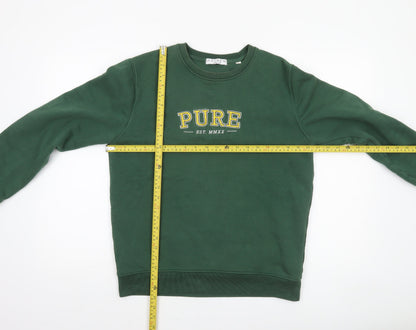 Womens UK Size S Pure Green Pullover Sweatshirt