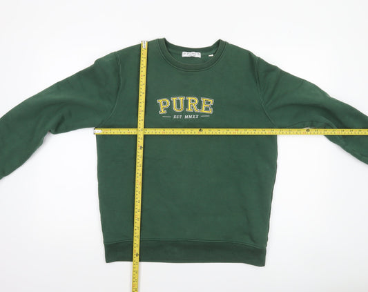 Womens UK Size S Pure Green Pullover Sweatshirt