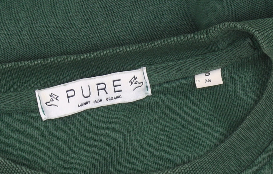 Womens UK Size S Pure Green Pullover Sweatshirt