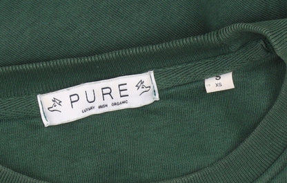 Womens UK Size S Pure Green Pullover Sweatshirt