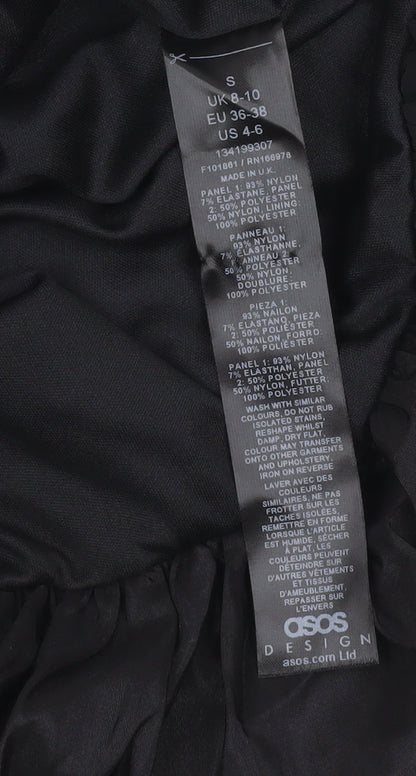 ASOS DESIGN Women’s Black Lace Halter Bubble Hem Party Dress UK 8-10