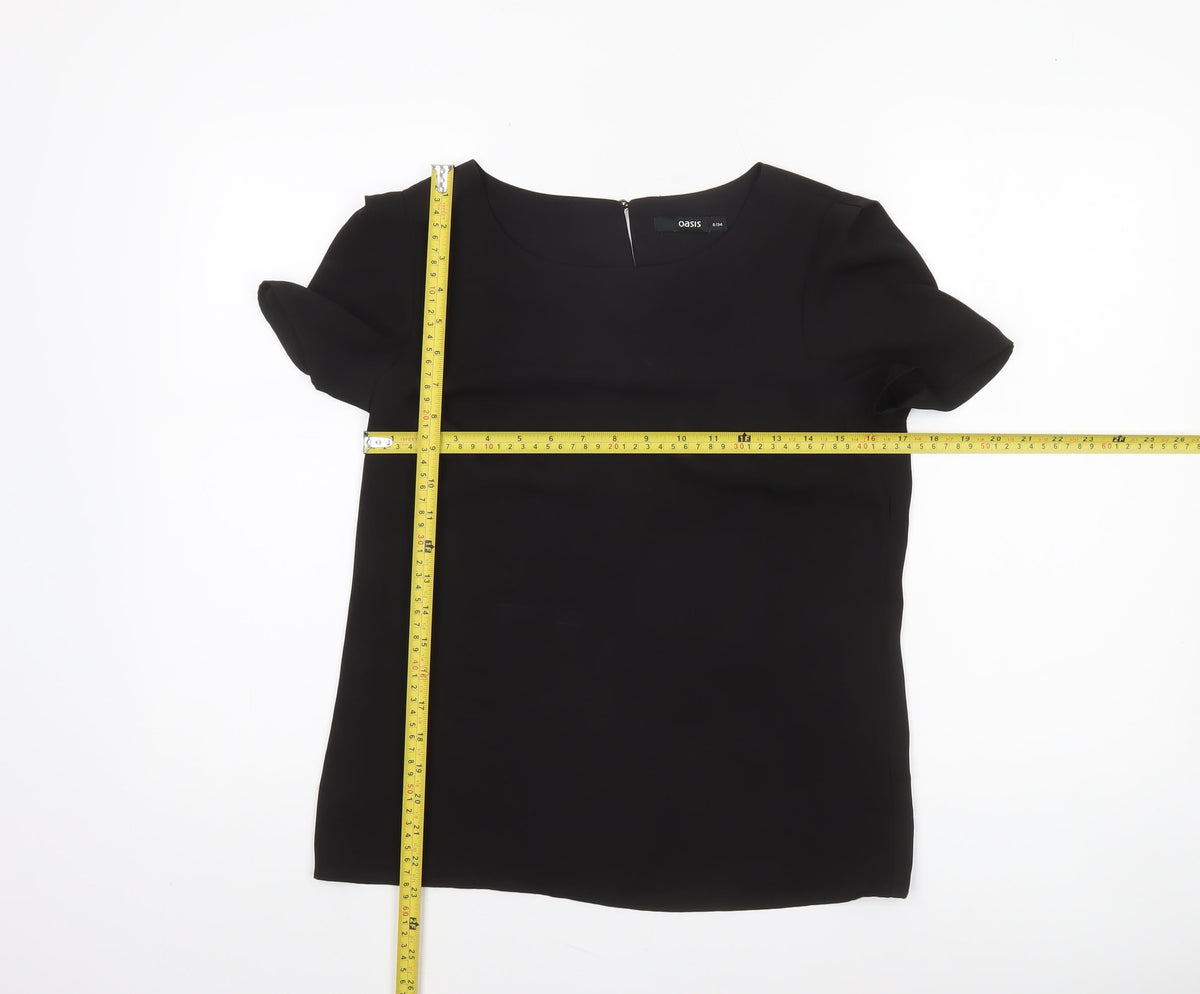 Womens UK Size 8 Oasis Black Basic Blouse