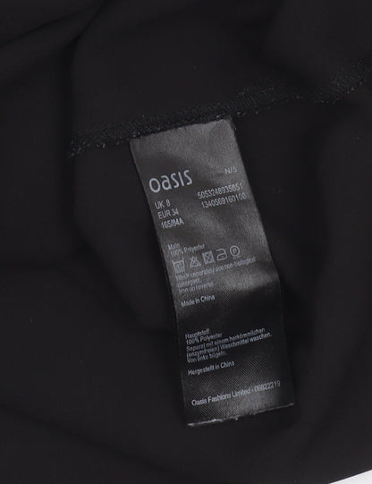 Womens UK Size 8 Oasis Black Basic Blouse