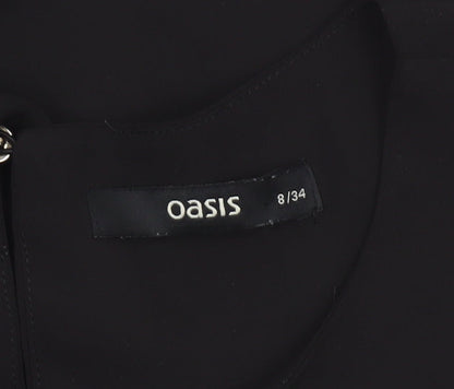 Womens UK Size 8 Oasis Black Basic Blouse
