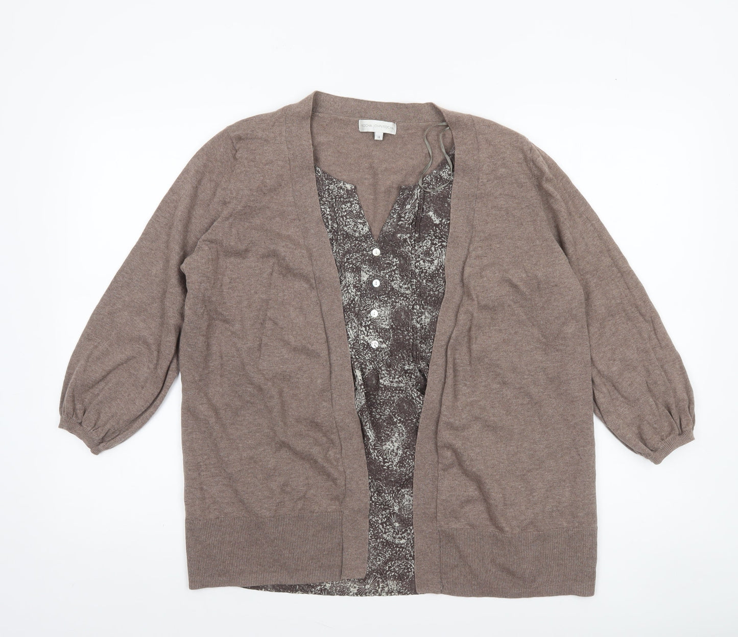 Womens UK Size 18 John Rocha Brown Cardigan Jumper