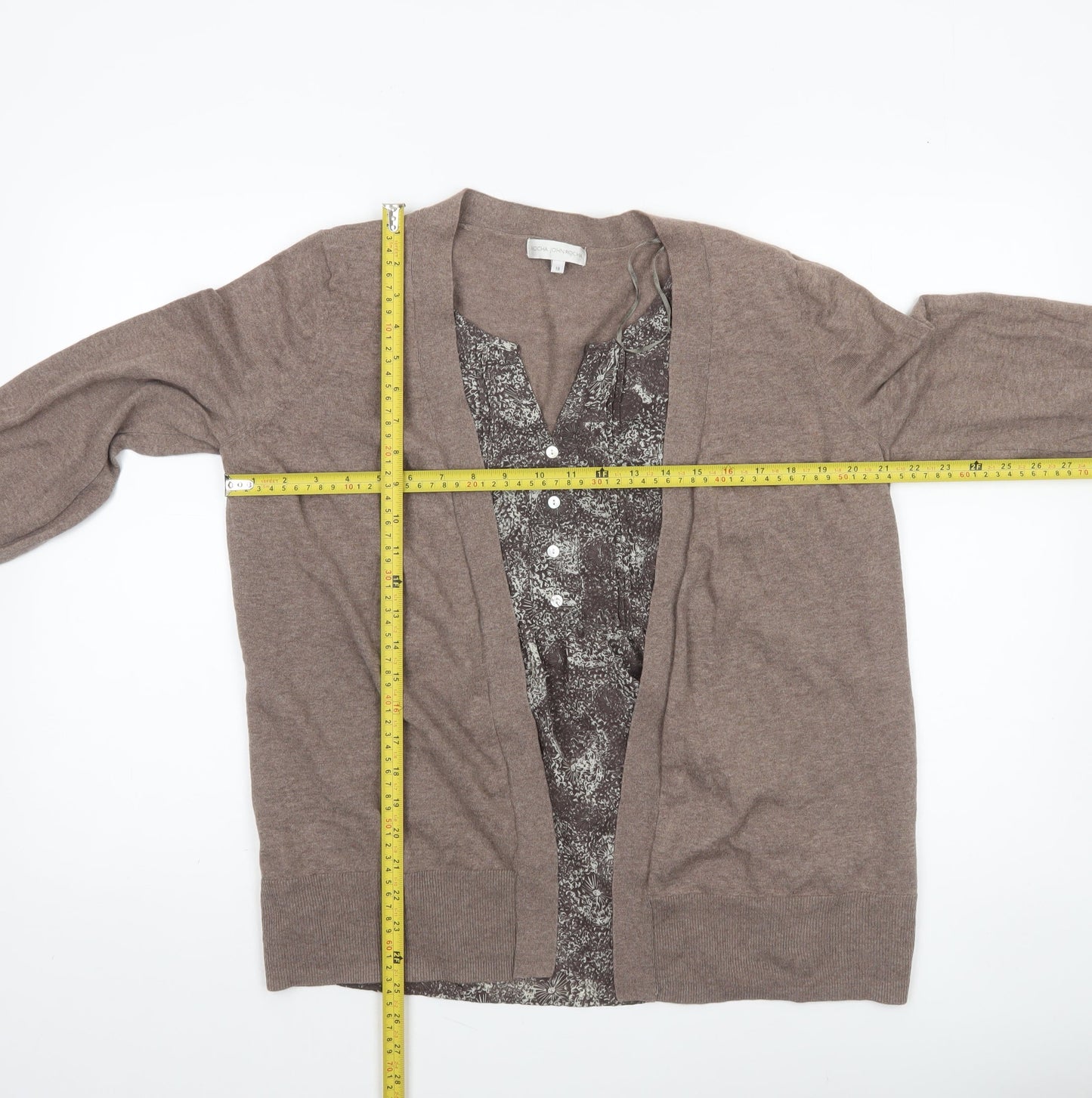 Womens UK Size 18 John Rocha Brown Cardigan Jumper
