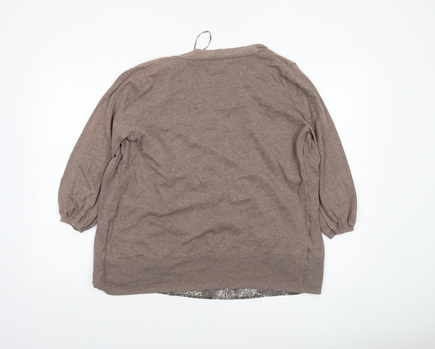 Womens UK Size 18 John Rocha Brown Cardigan Jumper