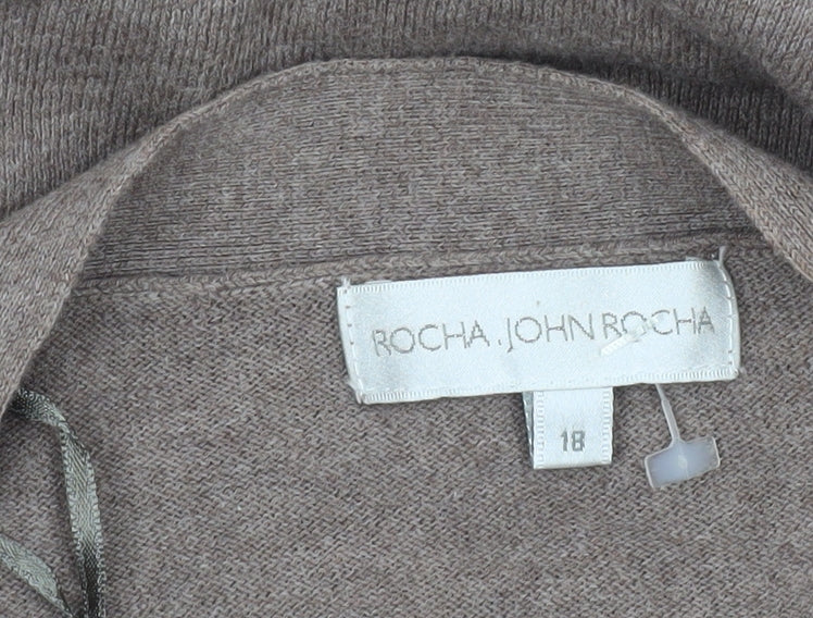 Womens UK Size 18 John Rocha Brown Cardigan Jumper