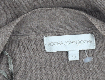 Womens UK Size 18 John Rocha Brown Cardigan Jumper