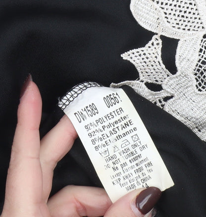 AX Paris Womens Black Lace Bodycon Dress Size 10 Sleeveless Elegant Party Wear