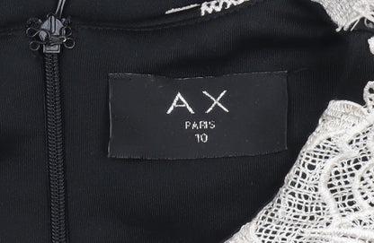 AX Paris Womens Black Lace Bodycon Dress Size 10 Sleeveless Elegant Party Wear
