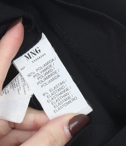 Mango Women's Black Size 12 Midi Pencil Skirt Stretch Workwear