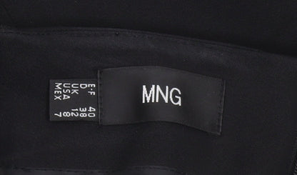 Mango Women's Black Size 12 Midi Pencil Skirt Stretch Workwear