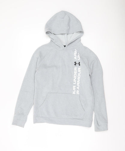 Under Armour Boys Grey Pullover Hoodie Size M ColdGear Fleece