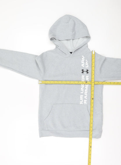 Under Armour Boys Grey Pullover Hoodie Size M ColdGear Fleece