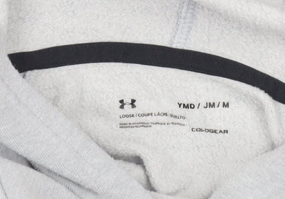 Under Armour Boys Grey Pullover Hoodie Size M ColdGear Fleece