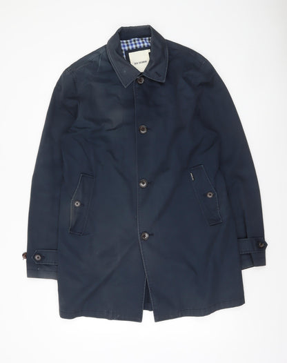 Mens UK Size M Ben Sherman Blue Overcoat