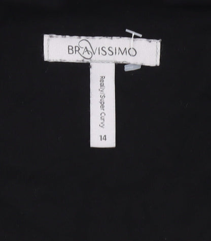 Bravissimo Women Black Size 14 Fit & Flare Knee Length Dress