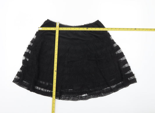 Womens UK Size 12 Red Herring A-Line Lace Skirt