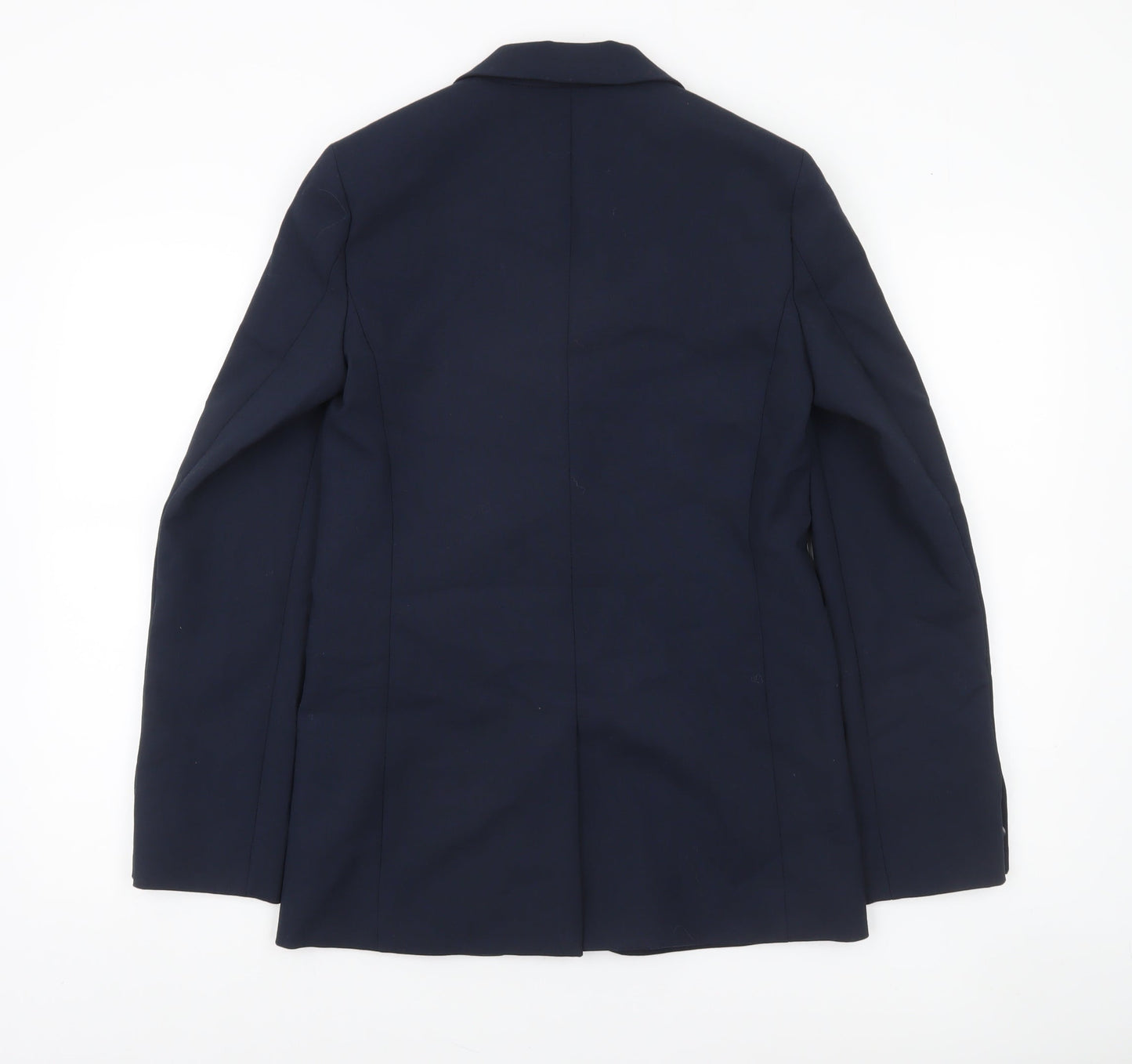 Marks and Spencer Women Navy Blue Single-Breasted Blazer Size 6 Wool Blend