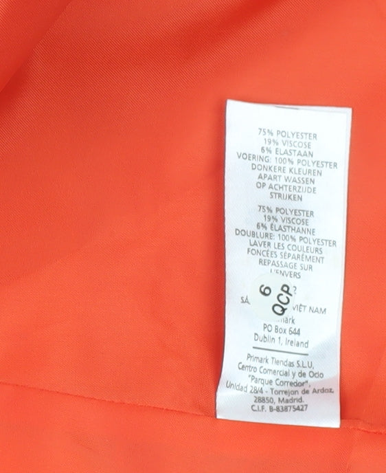 Atmosphere Women’s Orange Single-Breasted Blazer Size 20 Tailored Jacket