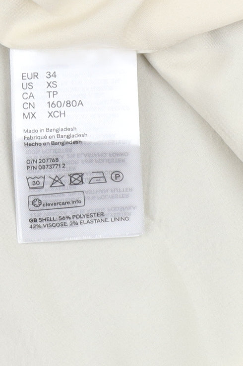 H&M Women Grey Checked Double-Breasted Blazer XS UK 6 Classic Wool Look