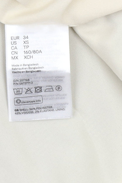 H&M Women Grey Checked Double-Breasted Blazer XS UK 6 Classic Wool Look