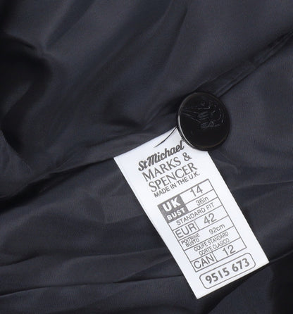 Marks and Spencer Women’s Black Mix Wool Checked Blazer UK 14