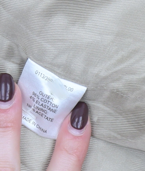 Hobbs Women Beige Trench Coat Belted Mid-Length Size 14