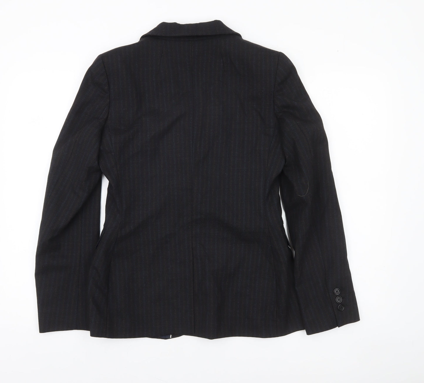 Jigsaw Women’s Black Wool Pinstripe Blazer Jacket Size 10
