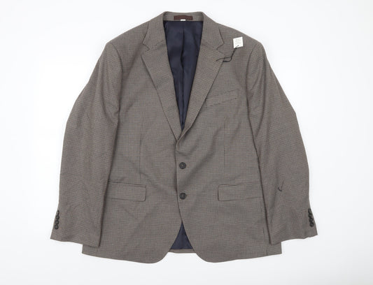 Marks and Spencer Men's Brown Check 44 Short Blazer Jacket