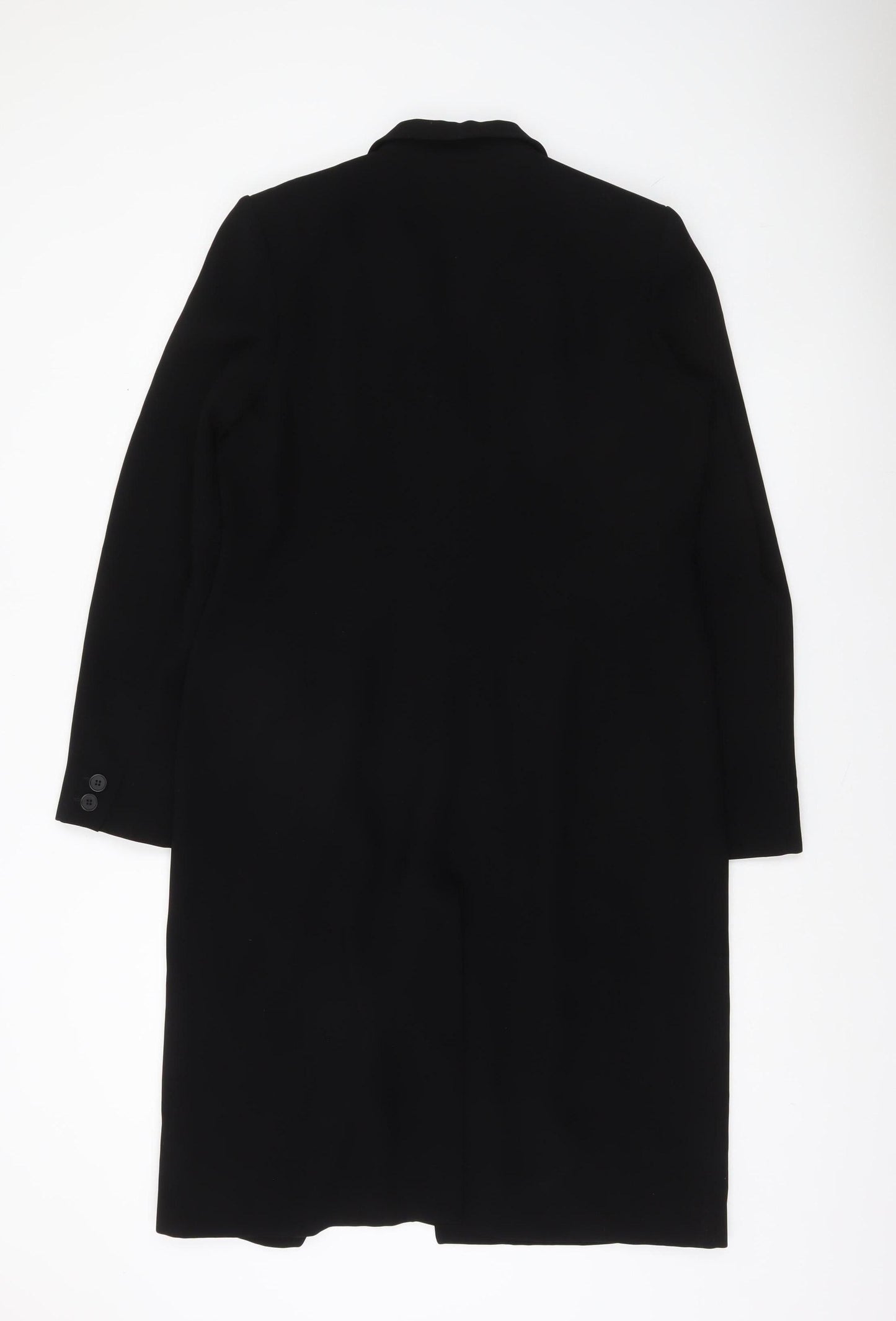 French Connection Women's Black Long Overcoat Size 16 Elegant Formal Coat