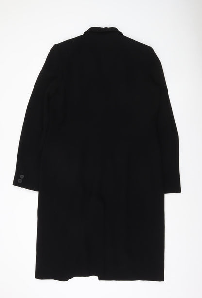French Connection Women's Black Long Overcoat Size 16 Elegant Formal Coat