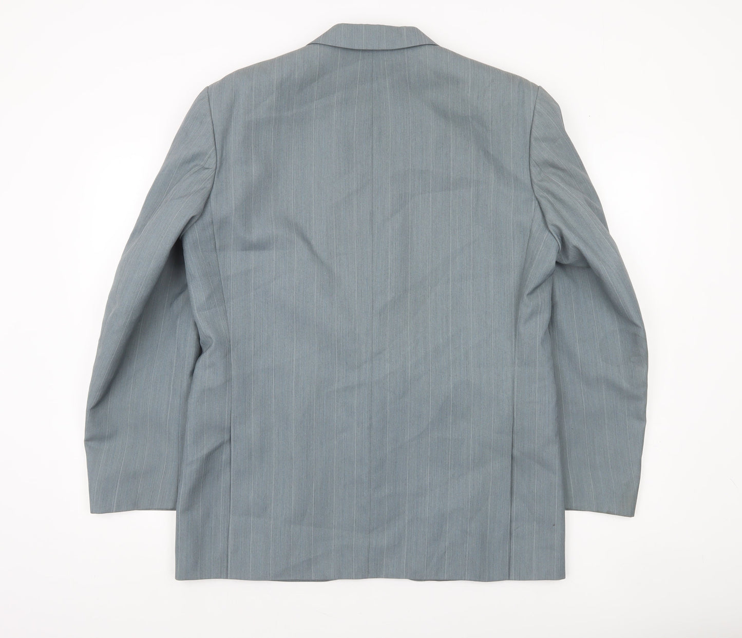 Greenwoods Mens Grey 40 Regular Fit Striped Wool Blend Blazer Jacket