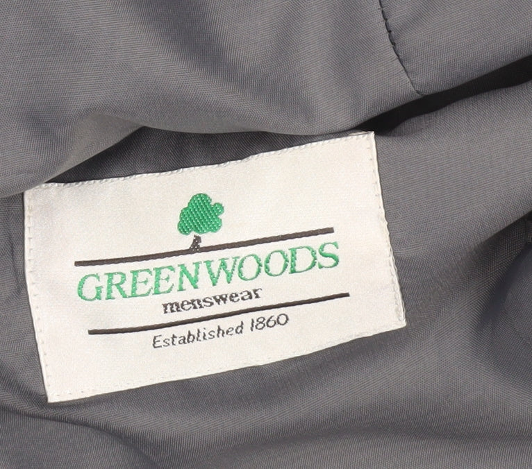 Greenwoods Mens Grey 40 Regular Fit Striped Wool Blend Blazer Jacket