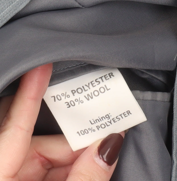 Greenwoods Mens Grey 40 Regular Fit Striped Wool Blend Blazer Jacket