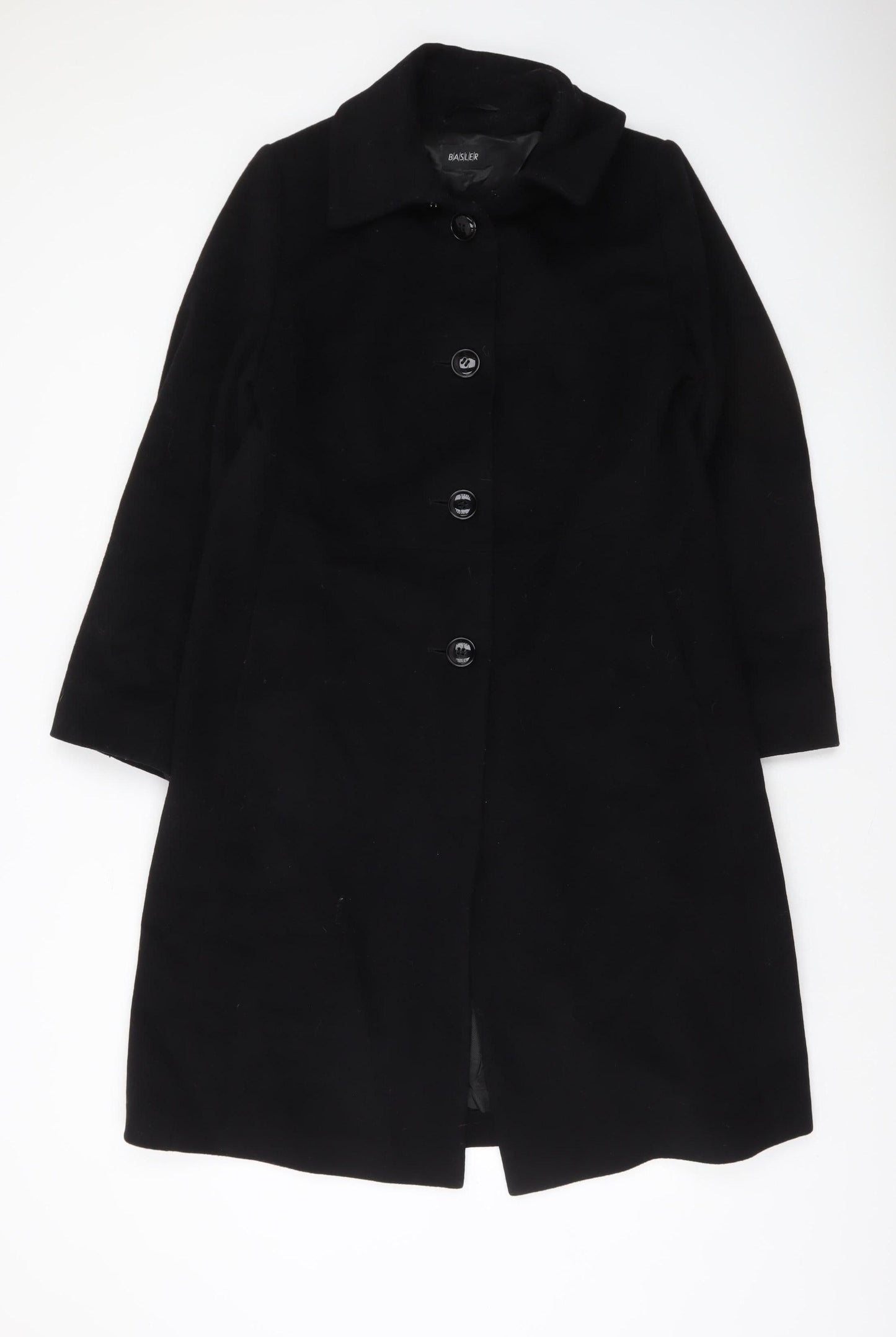 Basler Women's Black Wool Long Overcoat Size 16