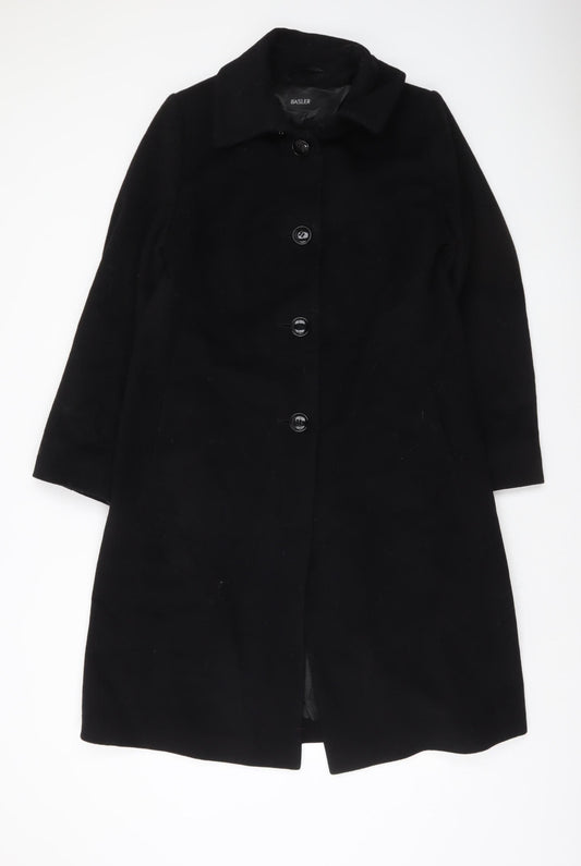 Basler Women's Black Wool Long Overcoat Size 16
