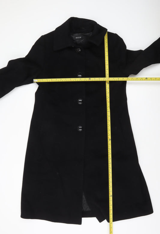 Basler Women's Black Wool Long Overcoat Size 16