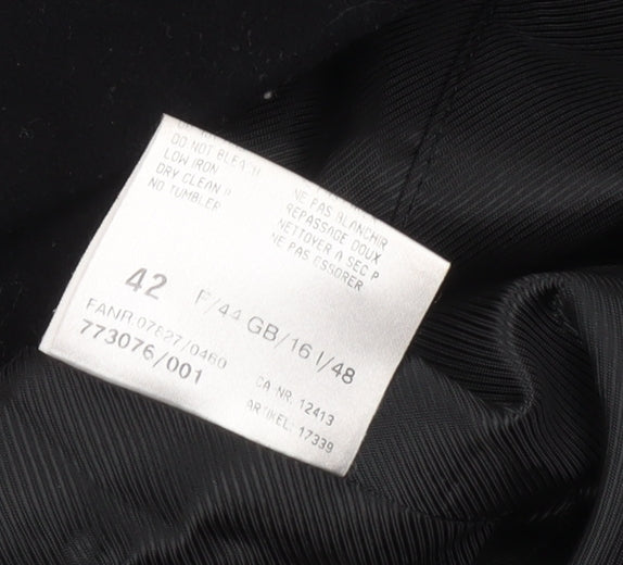 Basler Women's Black Wool Long Overcoat Size 16