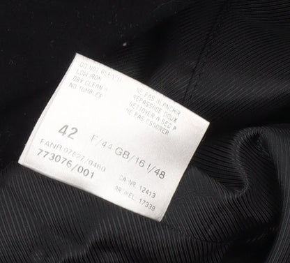 Basler Women's Black Wool Long Overcoat Size 16