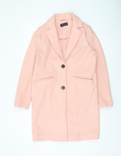 Marks and Spencer Women's Pink Mid-Length Wool Blend Overcoat Size 8