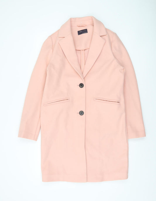 Marks and Spencer Women's Pink Mid-Length Wool Blend Overcoat Size 8