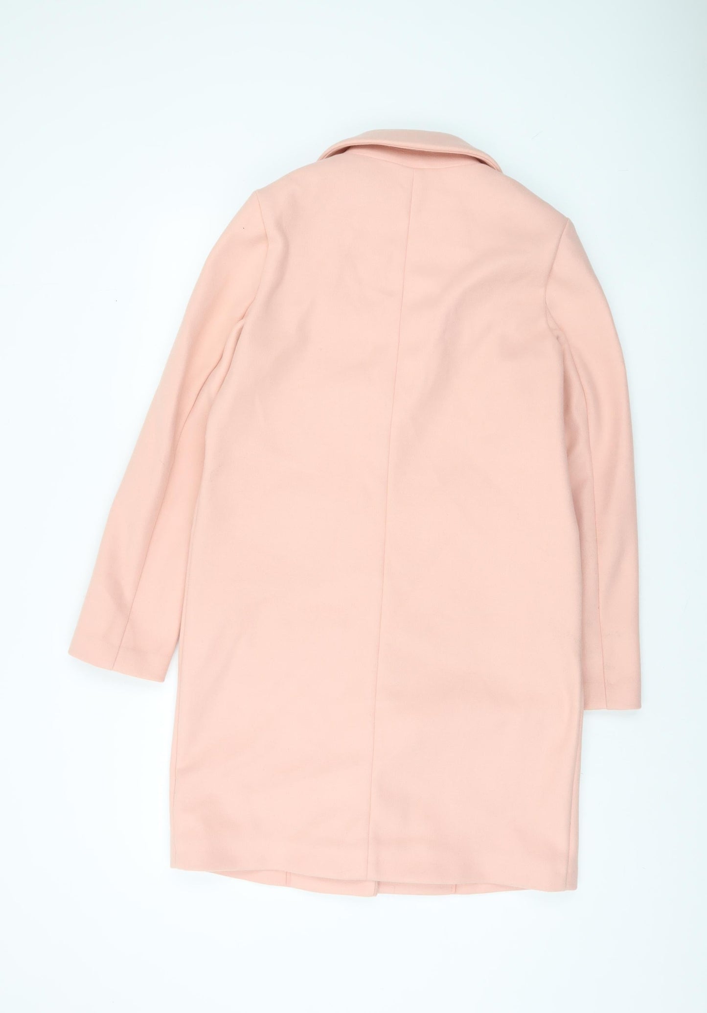 Marks and Spencer Women's Pink Mid-Length Wool Blend Overcoat Size 8