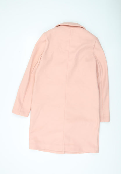 Marks and Spencer Women's Pink Mid-Length Wool Blend Overcoat Size 8